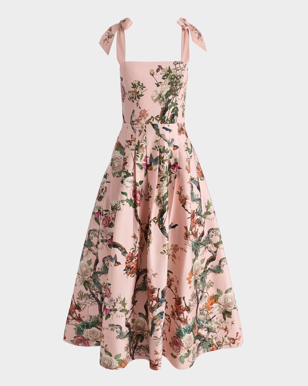 Alice + Olivia Hana Floral Tie-Shoulder Maxi Dress